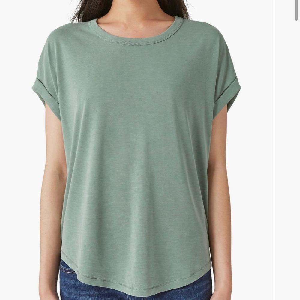 Lucky Brand Sandwash Dolman T-Shirt in Loden Green Sz Medium